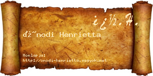 Ónodi Henrietta névjegykártya